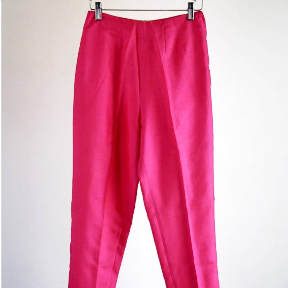 Oleg Cassini Hot pink silk pants